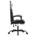 Silla gaming con reposapiés cuero sintético negro blanco