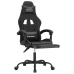 Silla gaming con reposapiés cuero sintético negro