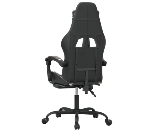 Silla gaming con reposapiés cuero sintético negro camuflaje