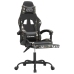 Silla gaming con reposapiés cuero sintético negro camuflaje