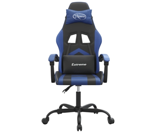 Silla gaming cuero sintético negro y azul