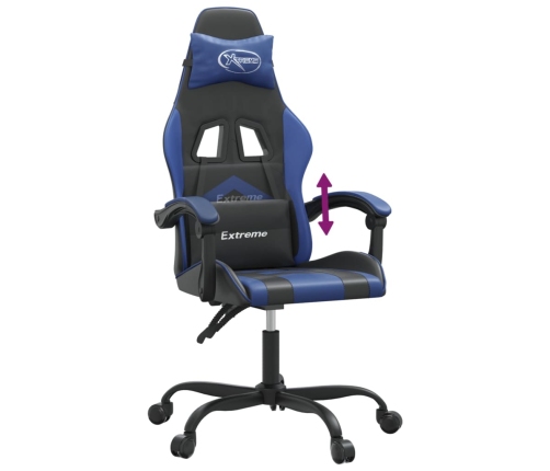 Silla gaming cuero sintético negro y azul