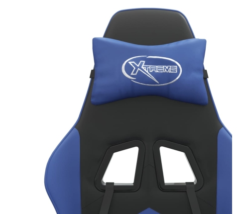 Silla gaming cuero sintético negro y azul