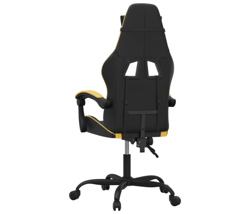 Silla gaming cuero sintético negro y dorado