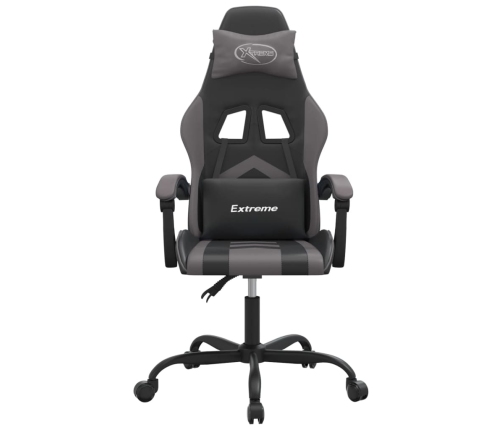 Silla gaming cuero sintético negro y gris