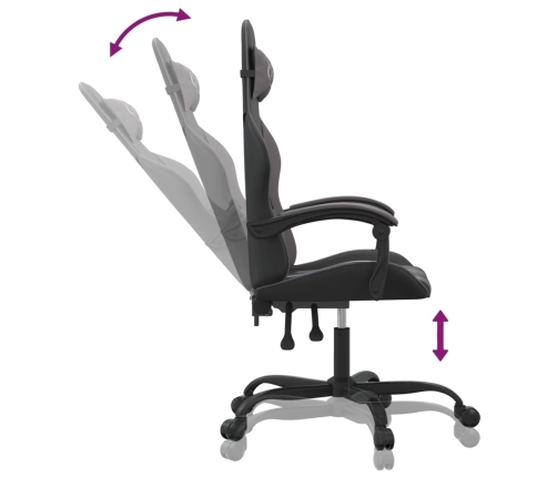 Silla gaming cuero sintético negro y gris