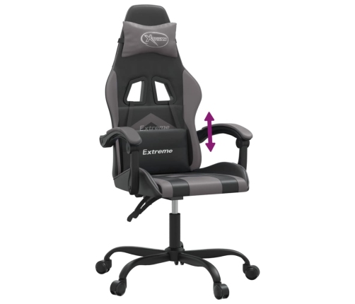 Silla gaming cuero sintético negro y gris