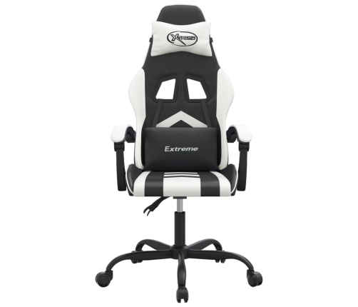 Silla gaming cuero sintético negro y blanco