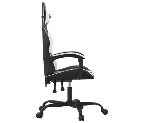 Silla gaming cuero sintético negro y blanco