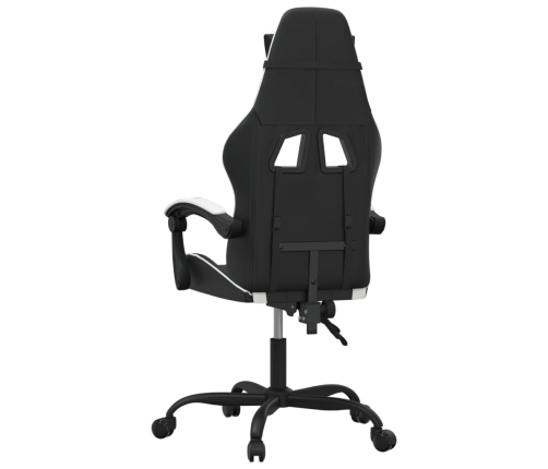 Silla gaming cuero sintético negro y blanco