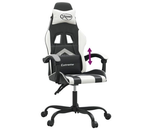 Silla gaming cuero sintético negro y blanco