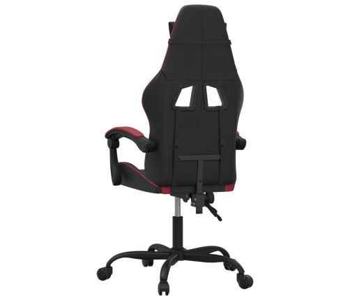 Silla gaming cuero sintético negro y rojo vino tinto