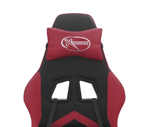 Silla gaming cuero sintético negro y rojo vino tinto