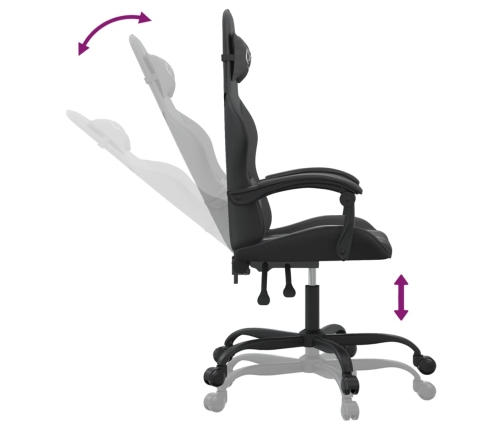 Silla gaming cuero sintético negro