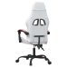 Silla gaming cuero sintético blanco y rosa