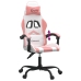 Silla gaming cuero sintético blanco y rosa