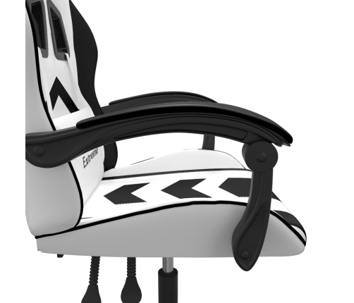 Silla gaming cuero sintético blanco y negro