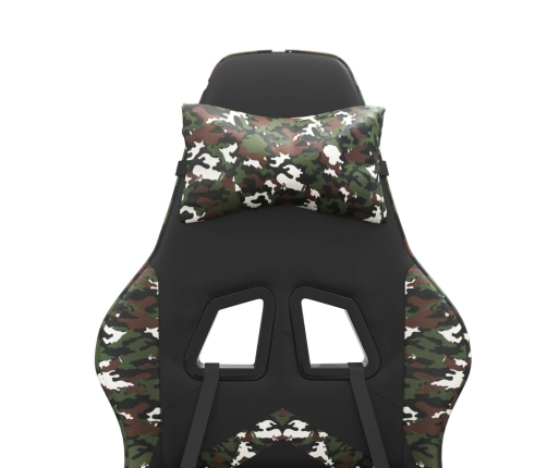 Silla gaming cuero sintético negro y camuflaje