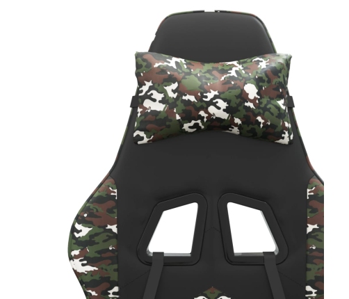 Silla gaming cuero sintético negro y camuflaje