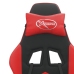 Silla gaming con reposapiés cuero sintético negro rojo