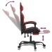 Silla gaming con reposapiés cuero sintético negro rojo