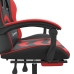 Silla gaming con reposapiés cuero sintético negro rojo