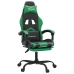 Silla gaming con reposapiés cuero sintético negro verde