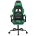 Silla gaming con reposapiés cuero sintético negro verde