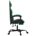 Silla gaming con reposapiés cuero sintético negro verde