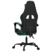 Silla gaming con reposapiés cuero sintético negro verde