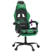 Silla gaming con reposapiés cuero sintético negro verde