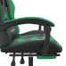 Silla gaming con reposapiés cuero sintético negro verde