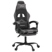 Silla gaming con reposapiés cuero sintético negro gris