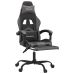 Silla gaming con reposapiés cuero sintético negro gris