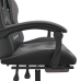 Silla gaming con reposapiés cuero sintético negro gris