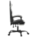 Silla gaming con reposapiés cuero sintético negro blanco