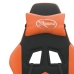 Silla gaming con reposapiés cuero sintético negro naranja