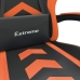 Silla gaming con reposapiés cuero sintético negro naranja