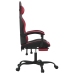 Silla gaming con reposapiés cuero sintético negro rojo tinto