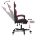 Silla gaming con reposapiés cuero sintético negro rojo tinto