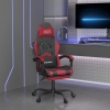 Silla gaming con reposapiés cuero sintético negro rojo tinto