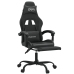 Silla gaming con reposapiés cuero sintético negro