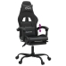 Silla gaming con reposapiés cuero sintético negro