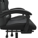 Silla gaming con reposapiés cuero sintético negro