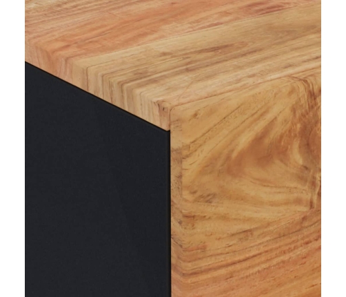 Aparador 2 uds madera maciza de acacia 60x33x75 cm