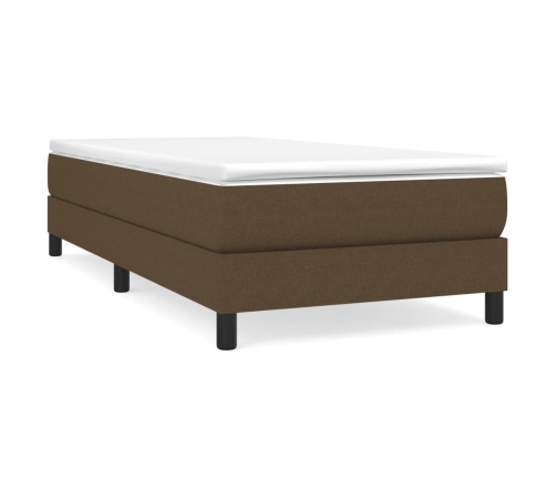 Estructura de cama sin colchón tela marrón oscuro 80x200 cm