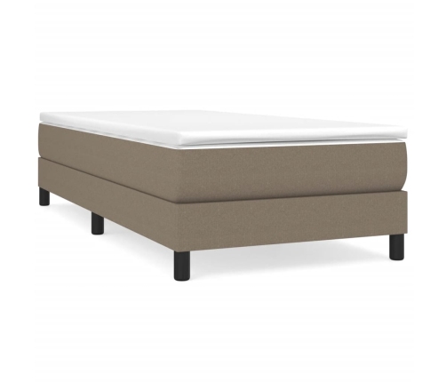 Estructura de cama sin colchón tela gris taupe 80x200 cm
