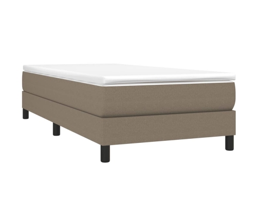 Estructura de cama sin colchón tela gris taupe 80x200 cm