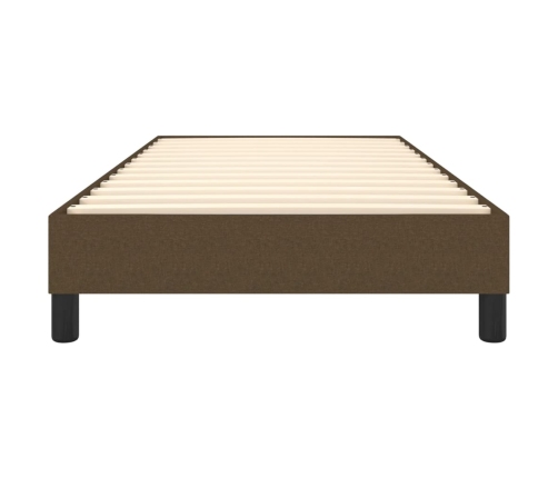 Estructura de cama sin colchón tela marrón oscuro 90x190 cm