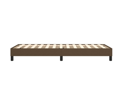 Estructura de cama sin colchón tela marrón oscuro 90x190 cm